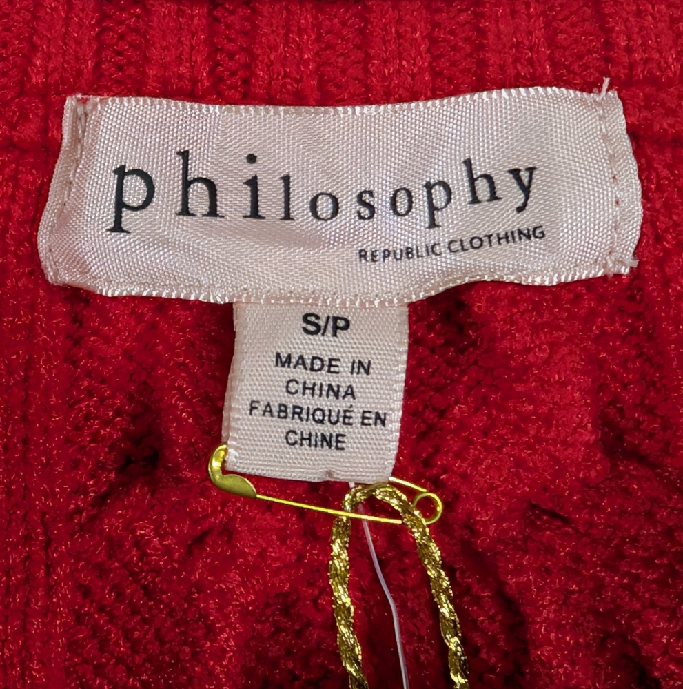 Philosophy Red Apple Cable Knit Sweater NWT - Picture 7 of 10
